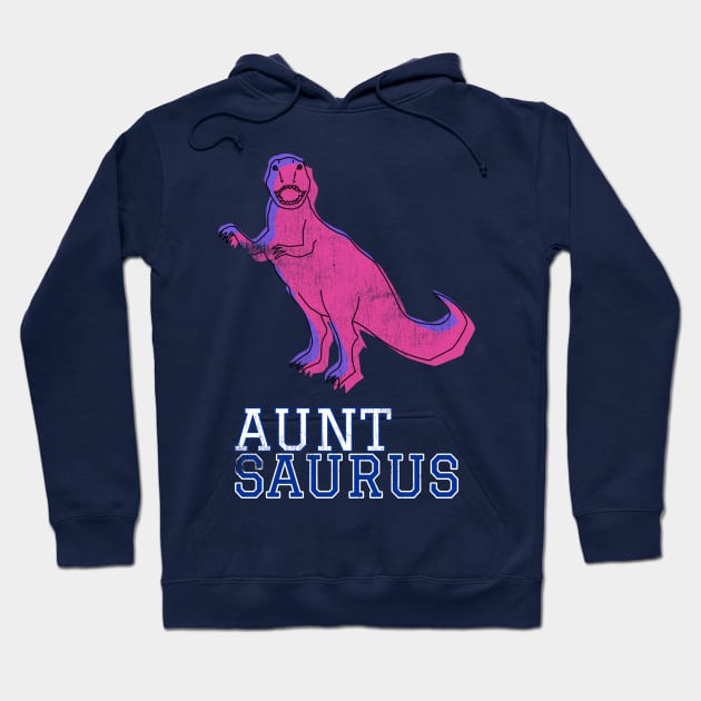 Auntsaurus Aunt Saurus T Rex Distressed Pink Design Gift Idea Dinosaur Gifts Hoodie by joannejgg